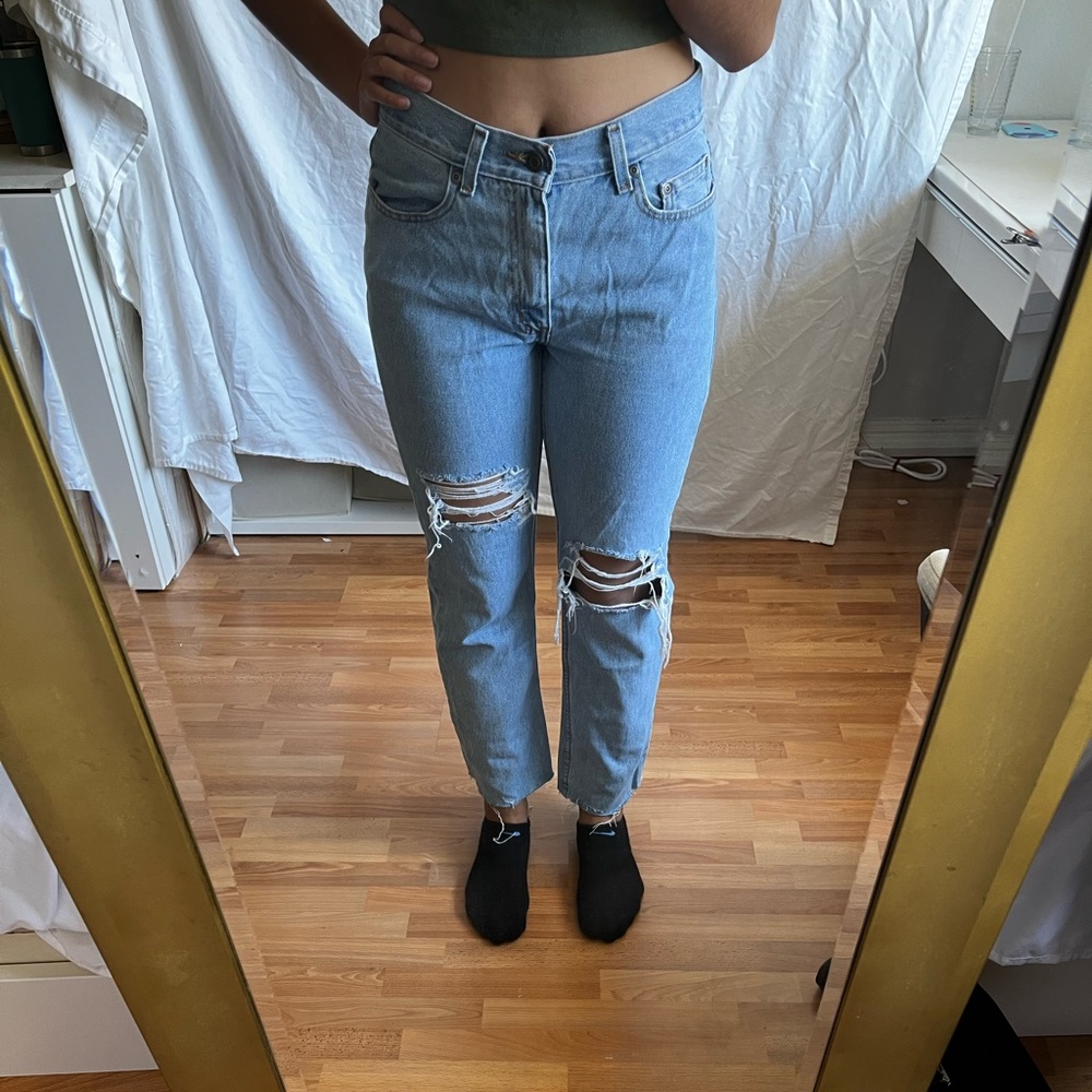distressed jeans